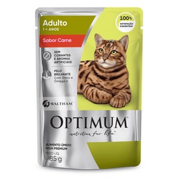 Ração Úmida OPTIMUM™ Sachê para Gatos Adultos Sabor Carne 85g image
