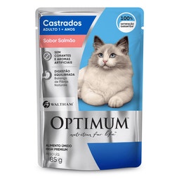 Ração Úmida OPTIMUM™ Sachê para Gatos Adultos Castrados Sabor Salmão 85g image