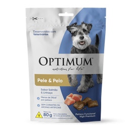 Petisco OPTIMUM™ Pele e Pelo para Cães Adultos  Sabor Salmão e Linhaça 80g image