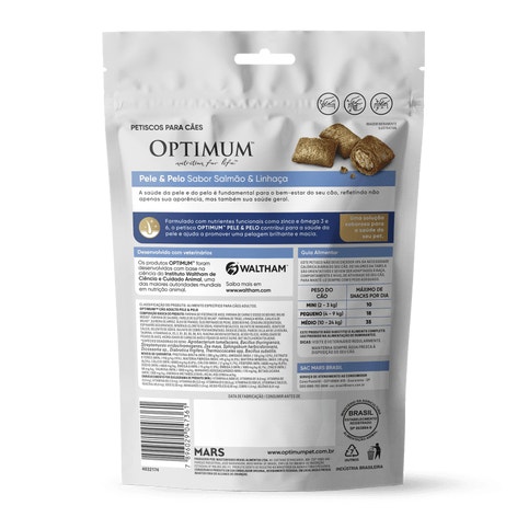 Petisco OPTIMUM™ Pele e Pelo para Cães Adultos  Sabor Salmão e Linhaça 80g image 1