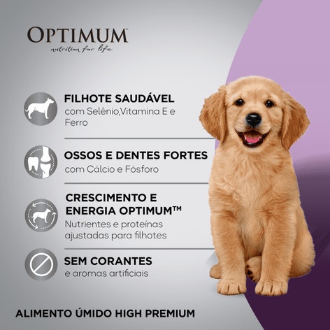 Ração Úmida OPTIMUM™ Sachê para Cães Filhotes Frango 100 g image 1