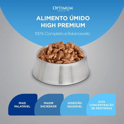 Ração Úmida OPTIMUM™ Sachê para Gatos Adultos Castrados Frango 85 g image 1