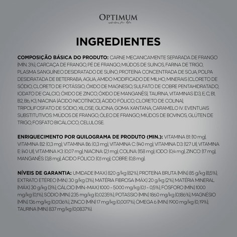 Ração Úmida OPTIMUM™ Sachê para Gatos Adultos Castrados Frango 85 g image 1