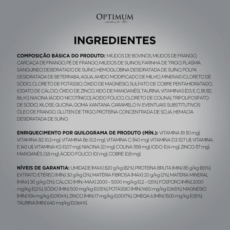 Ração Úmida OPTIMUM™ Sachê para Gatos Adultos Sabor Carne 85g image 1