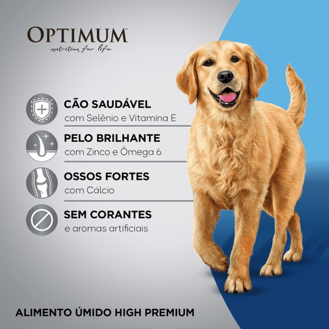 Ração Úmida OPTIMUM™ Sachê para Cães Adultos Sabor Carne 100g image 1