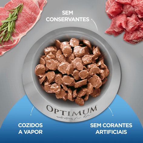 Ração Úmida OPTIMUM™ Sachê para Gatos Adultos Castrados Sabor Carne 85g image 1