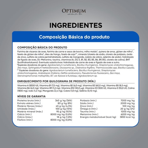 Ração OPTIMUM™ para Gatos Adultos Castrados Sabor Carne image 1