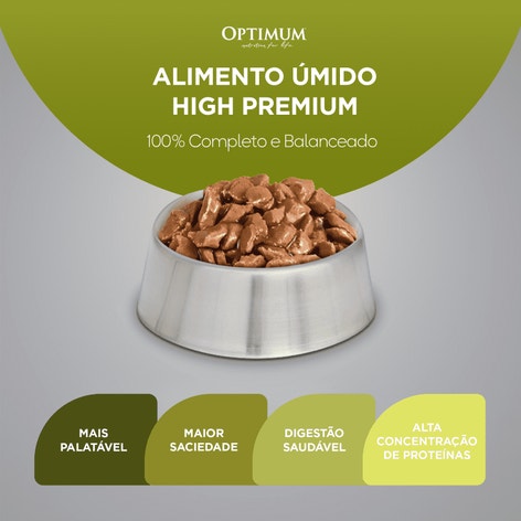 Ração Úmida OPTIMUM™ Sachê para Gatos Adultos Sabor Carne 85g image 1