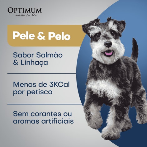 Petisco OPTIMUM™ Pele e Pelo para Cães Adultos  Sabor Salmão e Linhaça 80g image 1