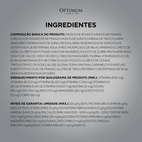 Ração Úmida OPTIMUM™ Sachê para Gatos Adultos Castrados Sabor Carne 85g image 1