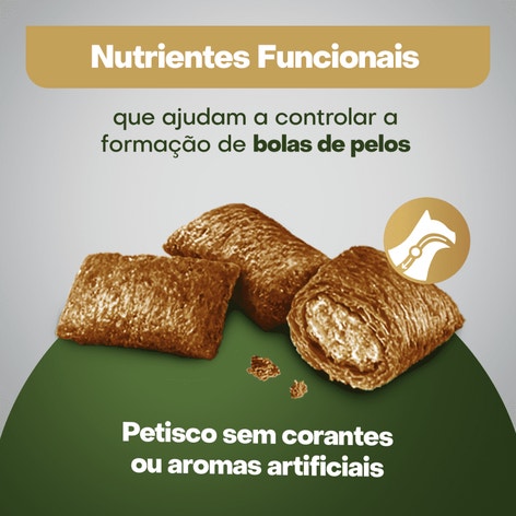 Petisco OPTIMUM™  Anti Bola de Pelo para Gatos Adultos Sabor Carne e Linhaça 80g image 1