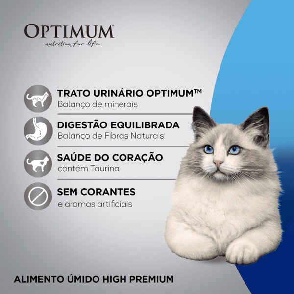 Ração Úmida OPTIMUM™ Sachê para Gatos Adultos Castrados Frango 85 g image 2