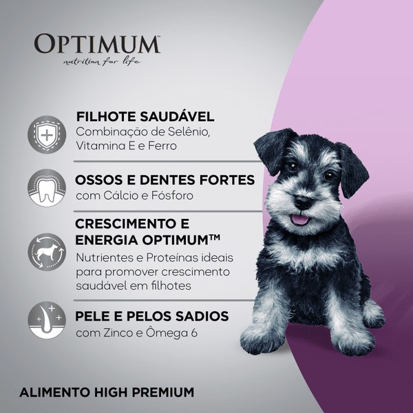 Ração OPTIMUM™ para Cães Filhotes Raças Pequenas e Minis Sabor Frango e Arroz image 2