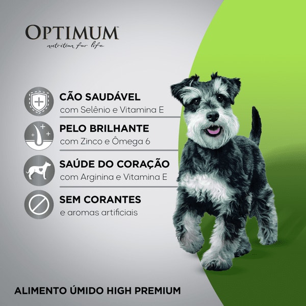 Ração Úmida OPTIMUM™ Sachê para Cães Adultos Raças Pequenas e Minis Sabor Carne 100g image 2