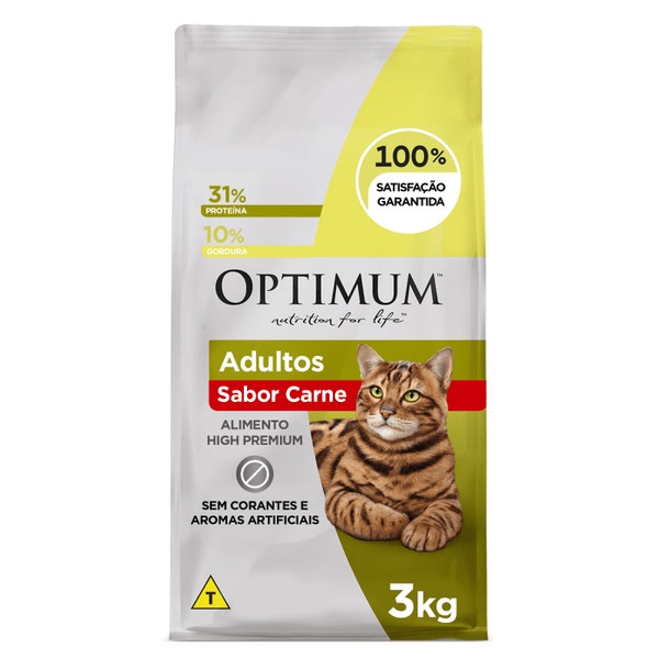 Ração OPTIMUM™ para Gatos Adultos Sabor Carne image 1
