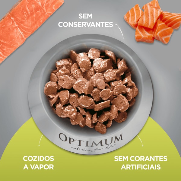 Ração Úmida OPTIMUM™ Sachê para Gatos Adultos Sabor Salmão 85g image 3