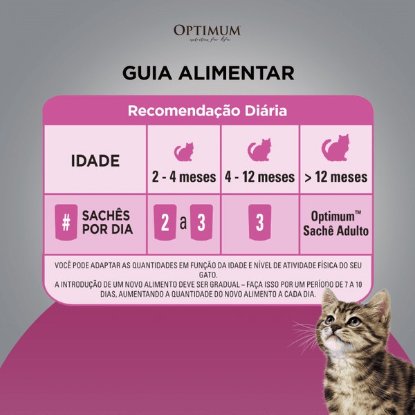 Ração Úmida OPTIMUM™ Sachê para Gatos Filhotes Frango 85 g image 5
