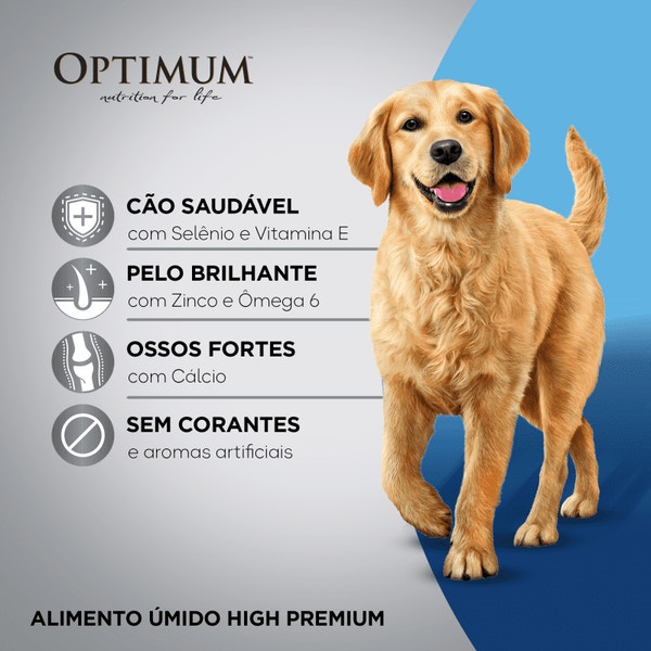 Ração Úmida OPTIMUM™ Sachê para Cães Adultos Sabor Carne 100g image 2