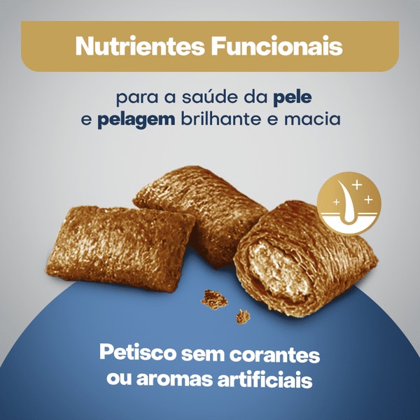 Petisco OPTIMUM™  Pele e Pelo para Gatos Adultos Sabor Salmão e Vegetais 80g image 4