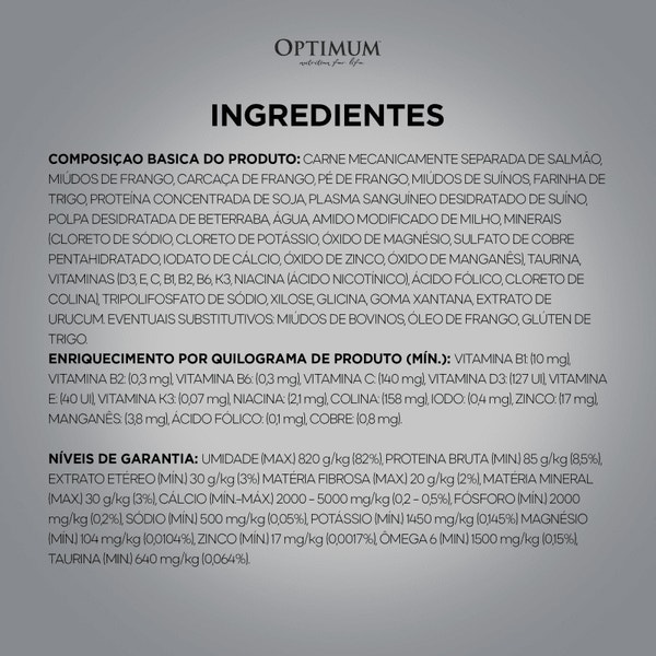 Ração Úmida OPTIMUM™ Sachê para Gatos Adultos Sabor Salmão 85g image 6