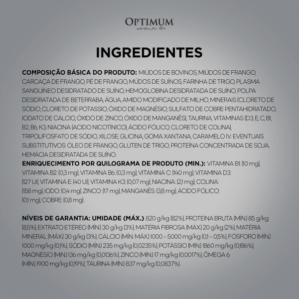 Ração Úmida OPTIMUM™ Sachê para Gatos Adultos Castrados Sabor Carne 85g image 6