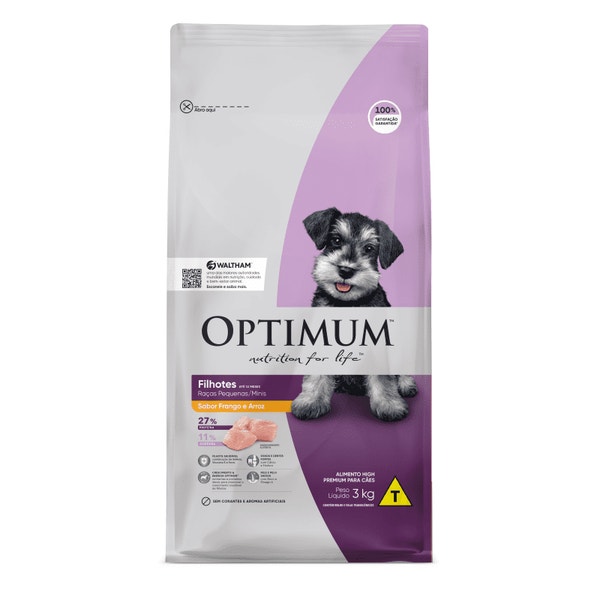 Ração OPTIMUM™ para Cães Filhotes Raças Pequenas e Minis Sabor Frango e Arroz image 1