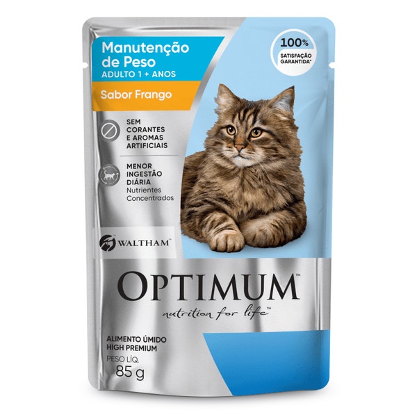Ração Úmida OPTIMUM™ Sachê para Gatos Adultos Manutenção de Peso Frango 85 g image 1