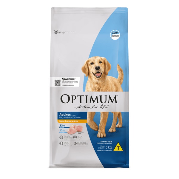 Ração OPTIMUM™ para Cães Adultos Raças Médias e Grandes Sabor Frango e Arroz image 1