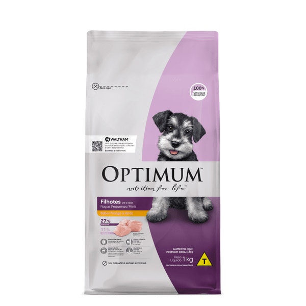 Ração OPTIMUM™ para Cães Filhotes Raças Pequenas e Minis Sabor Frango e Arroz image 1