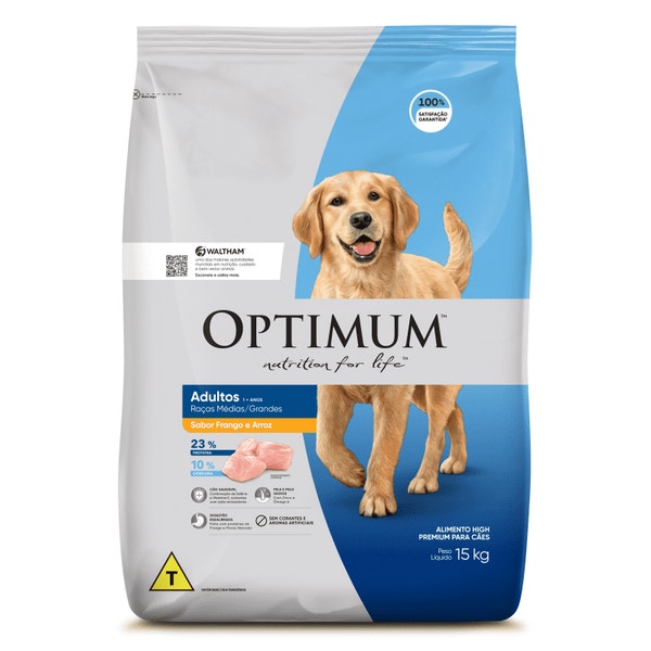 Ração OPTIMUM™ para Cães Adultos Raças Médias e Grandes Sabor Frango e Arroz image 1