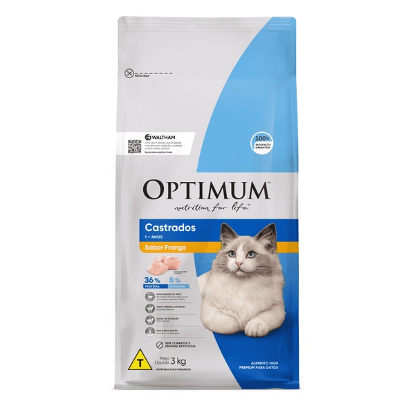 Ração OPTIMUM™ para Gatos Adultos Castrados Sabor Frango image 1
