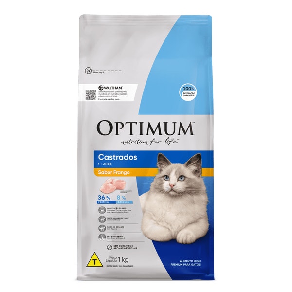 Ração OPTIMUM™ para Gatos Adultos Castrados Sabor Frango image 1