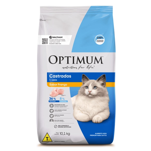 Ração OPTIMUM™ para Gatos Adultos Castrados Sabor Frango image 1